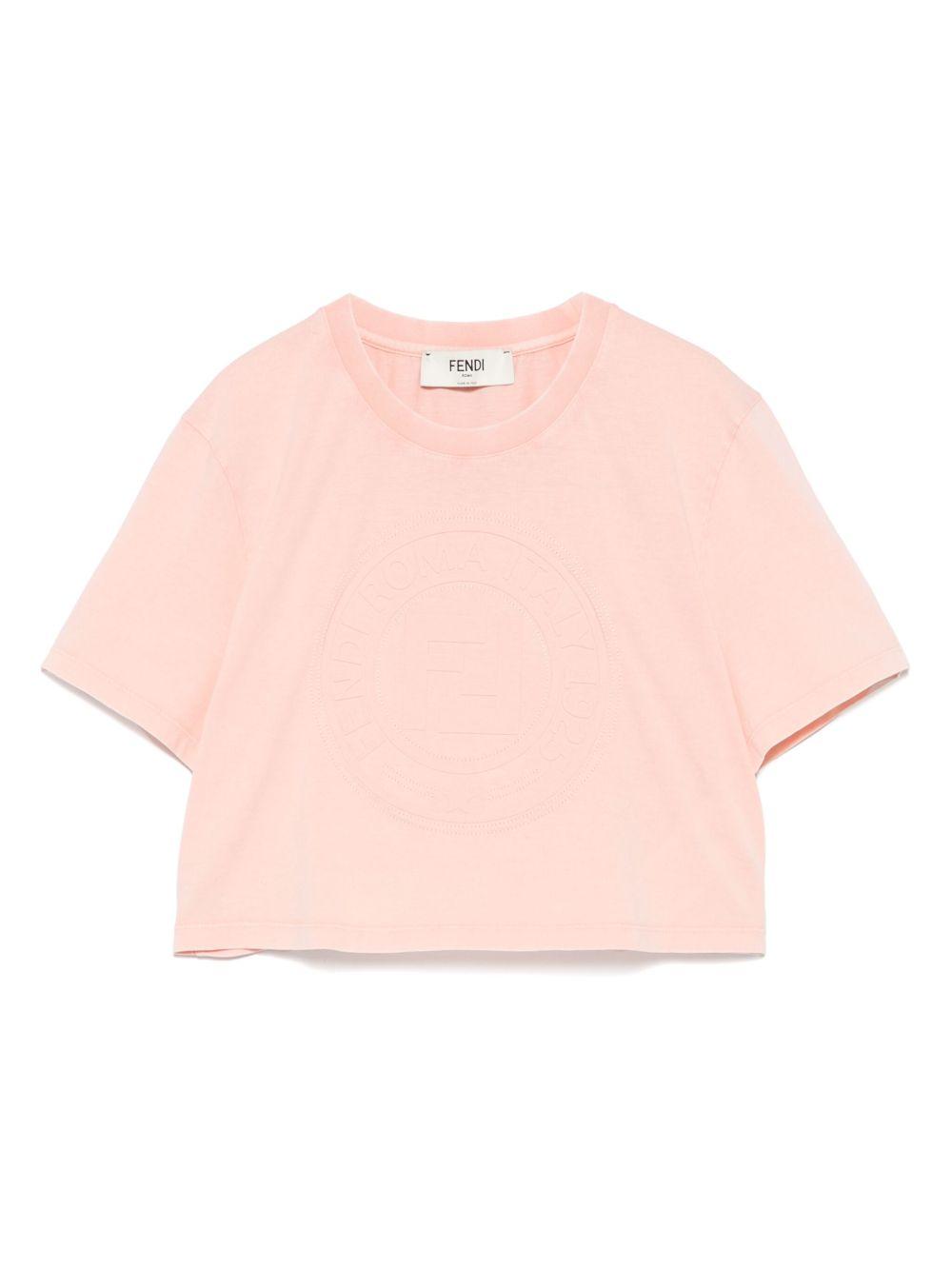 fendi t-shirts and polos pink cotton - women