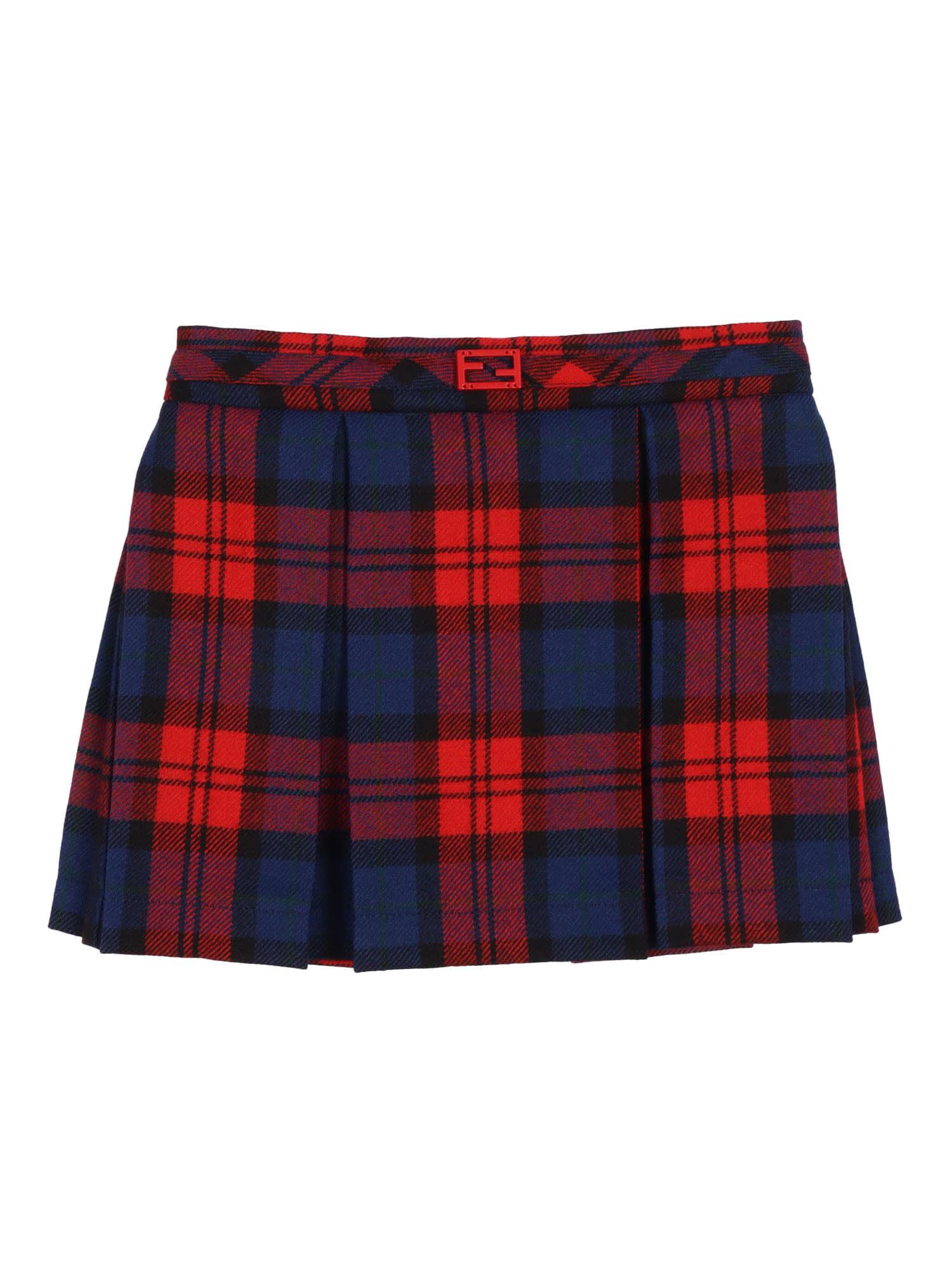 fendi tartan skirt