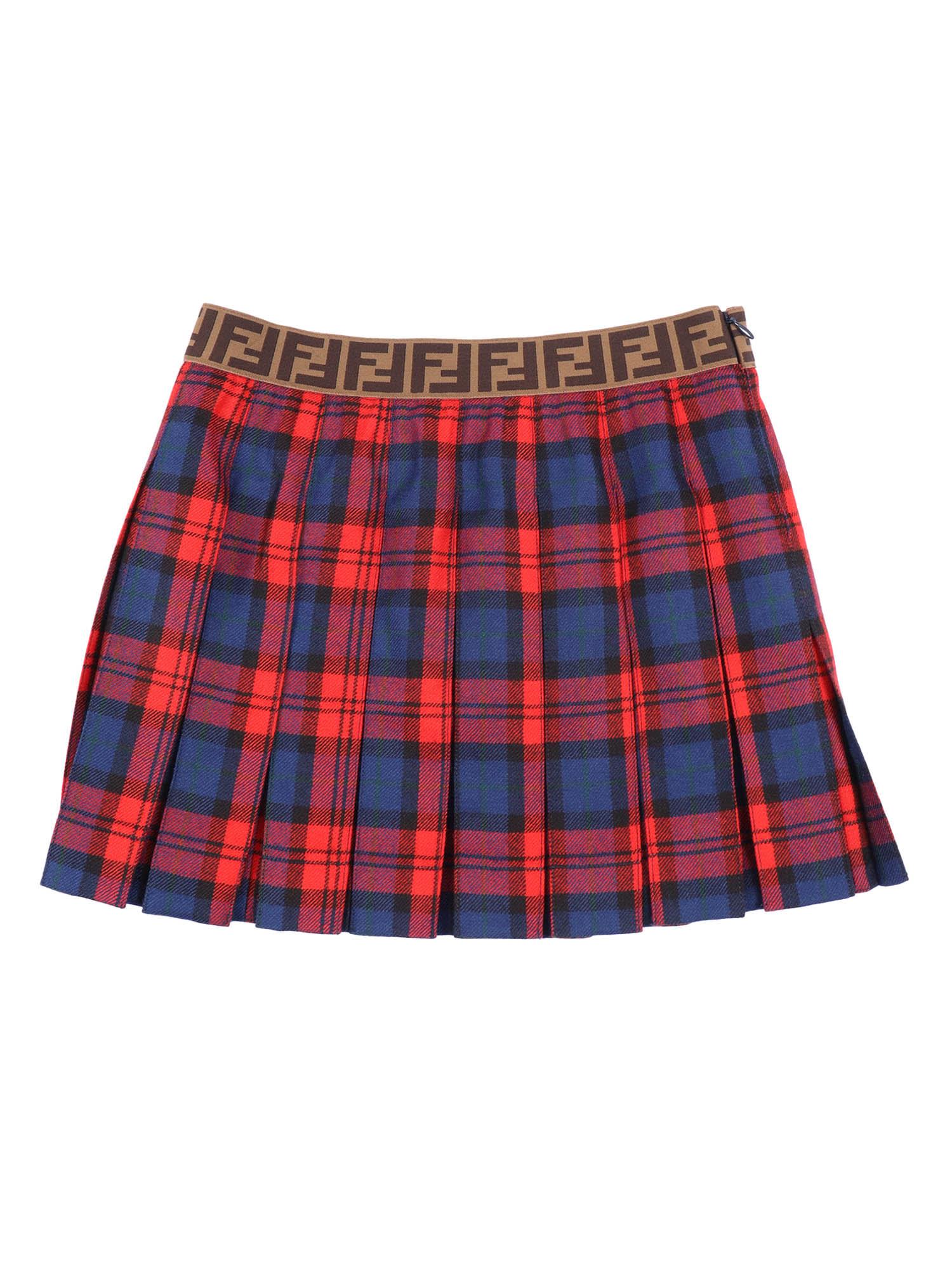 fendi tartan skirt