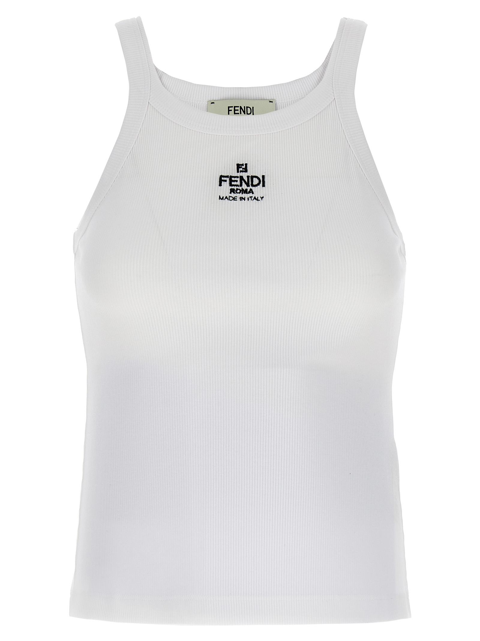 fendi top logo white co ea tops - women