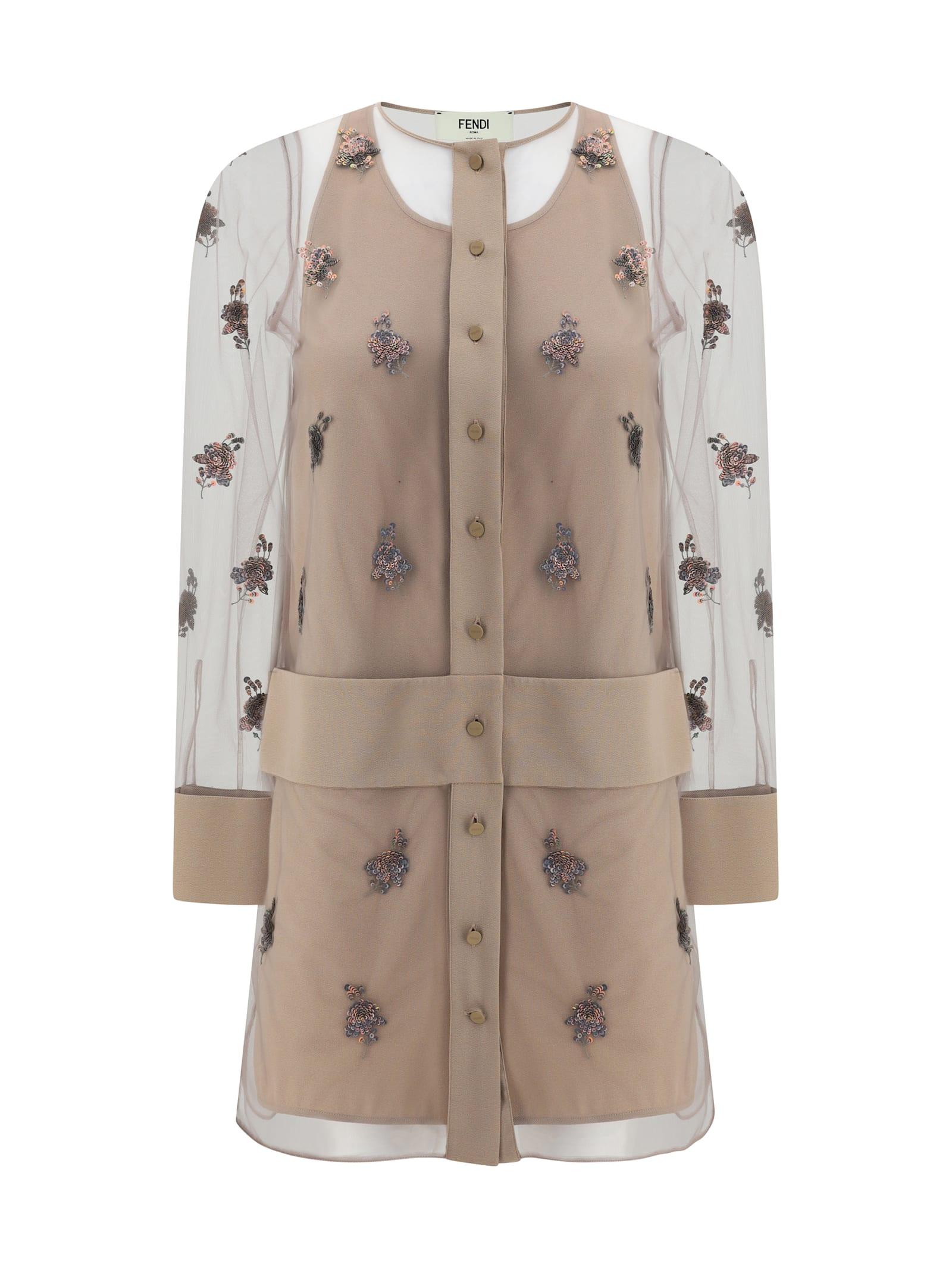 fendi tulle short dress