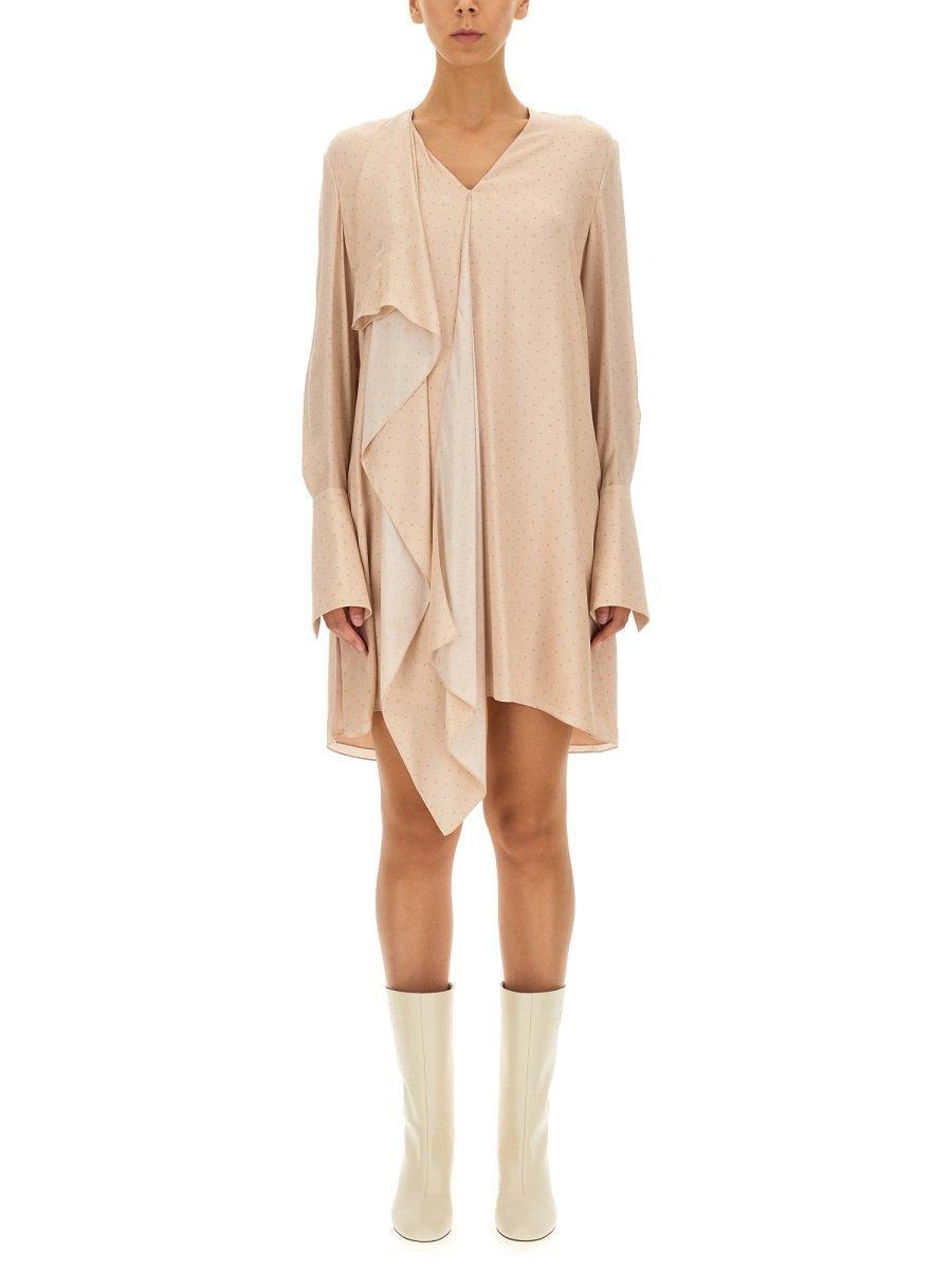 fendi vneck draped asymmetric dress