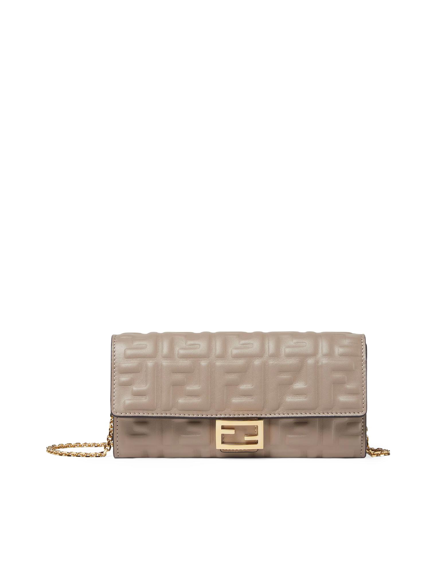 fendi wallets grey lambskin - women