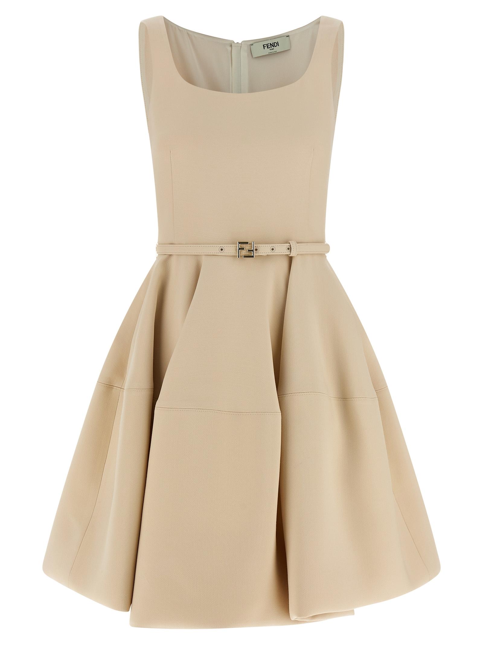 fendi wheel skirt dress pink wool - women