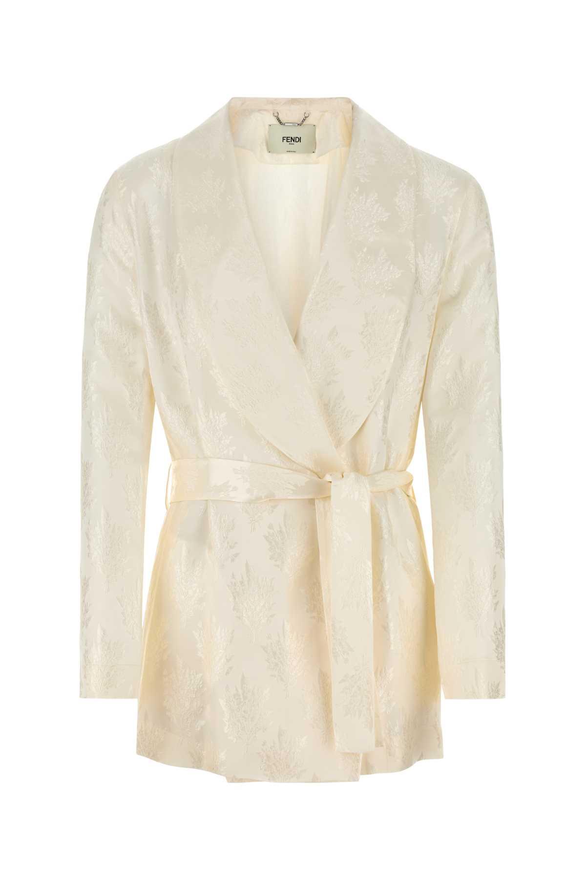 fendi white silk blazer