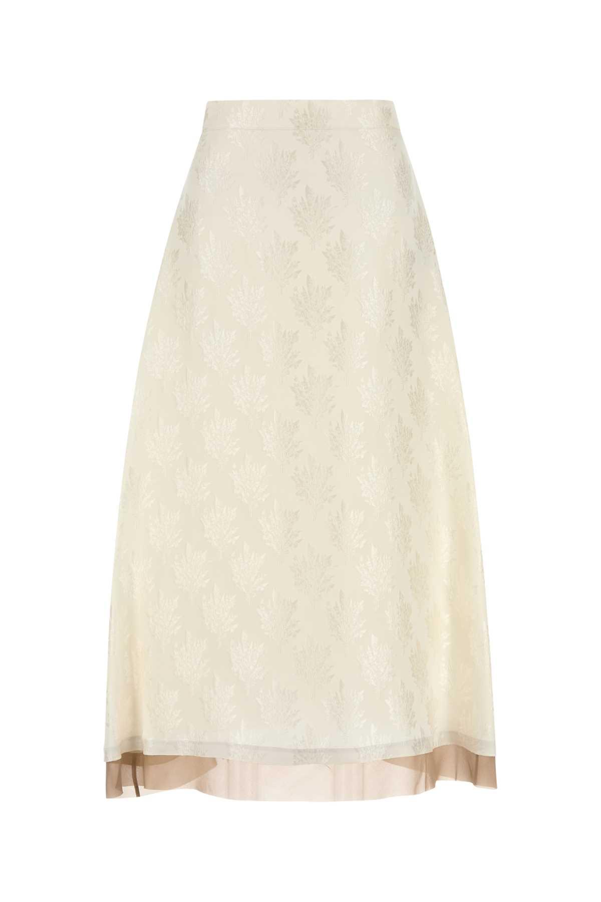 fendi white silk blend skirt