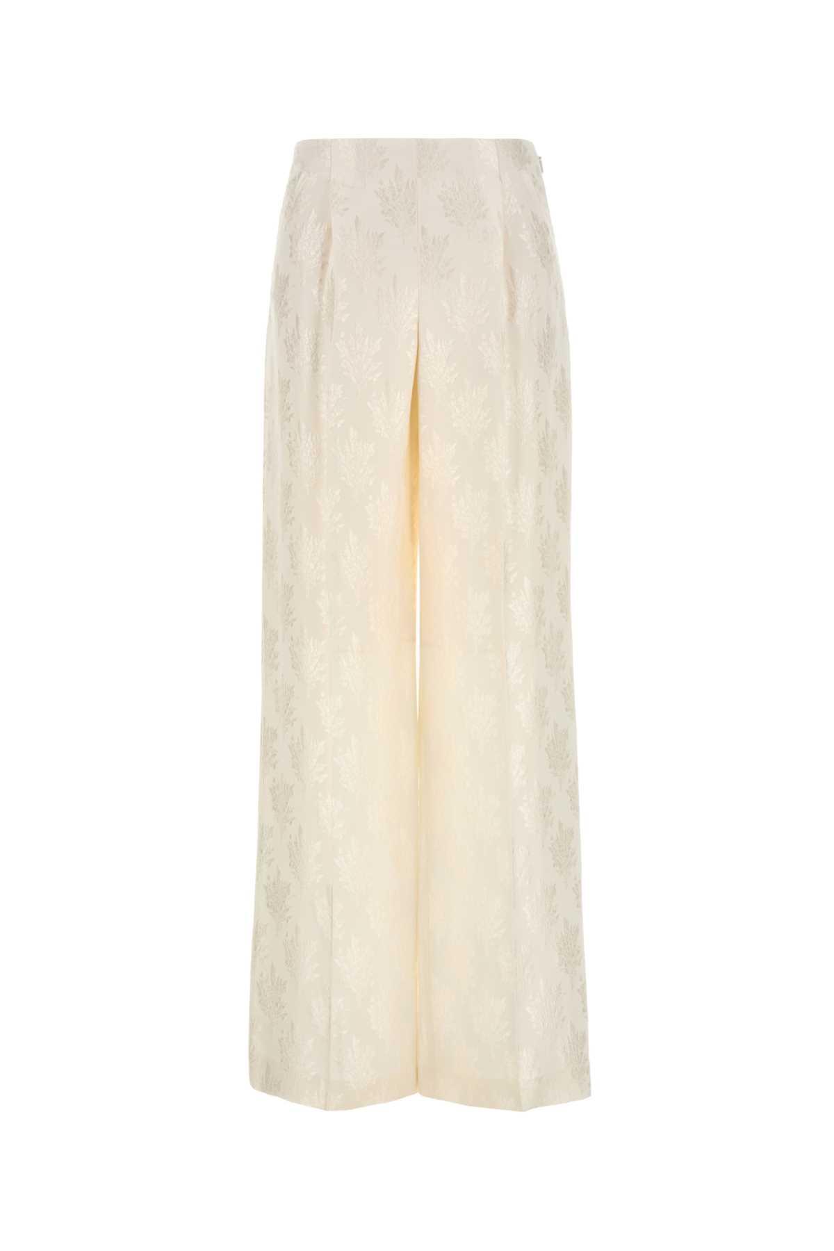 fendi white silk wide-leg pant