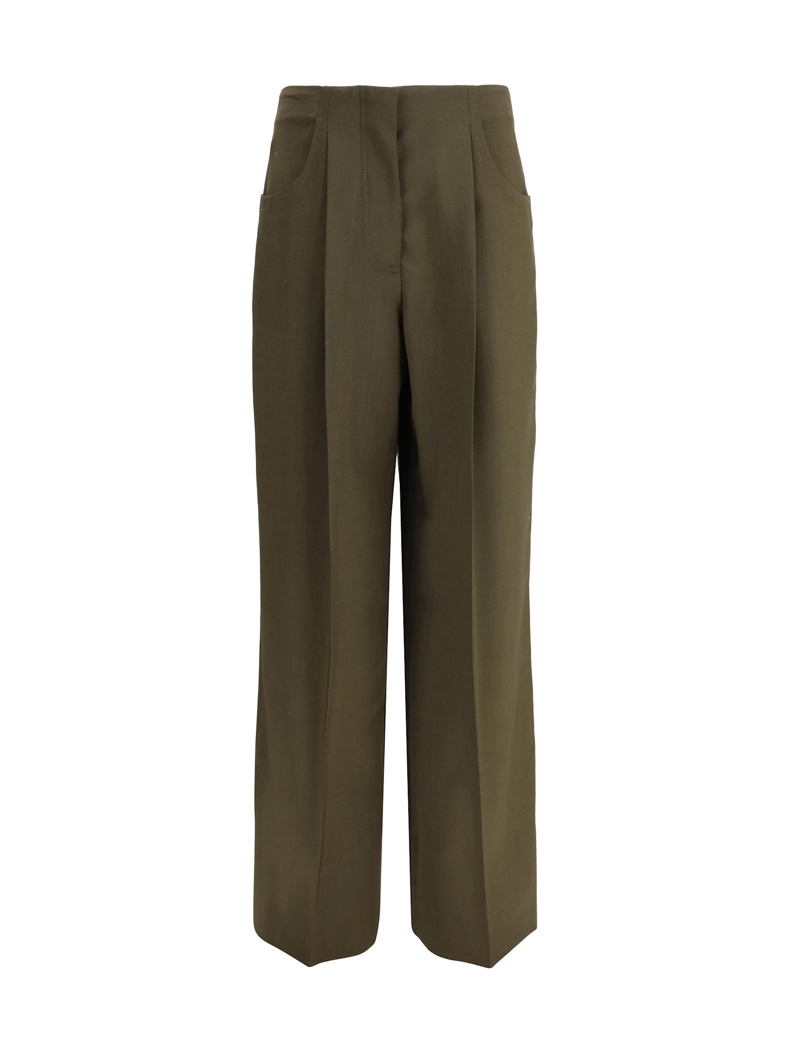 fendi wide-leg trousers in wool and mohair