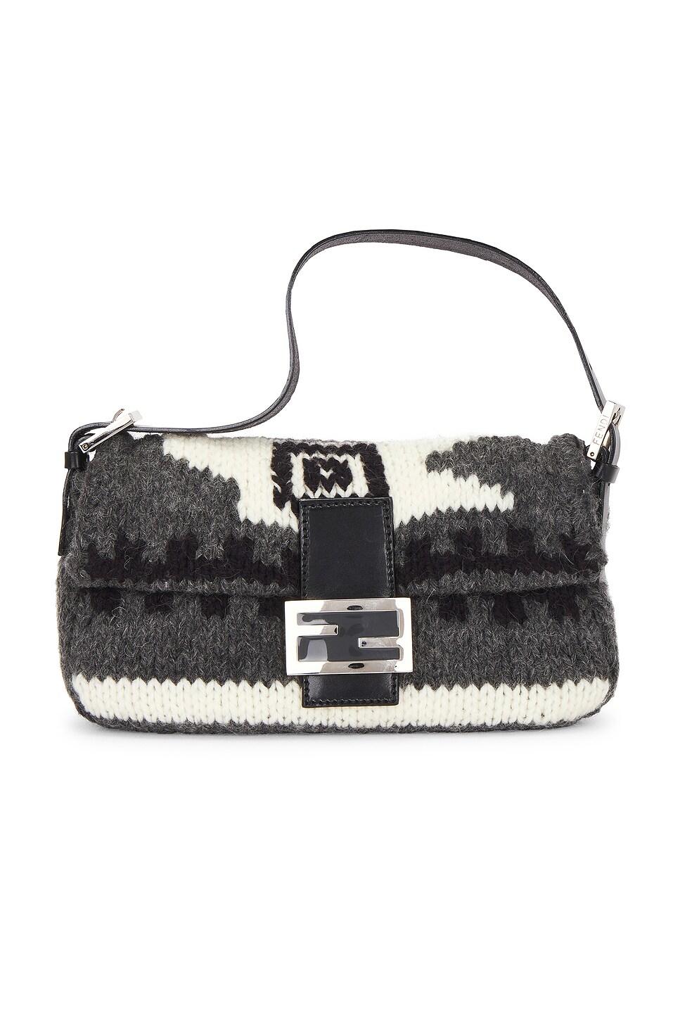 fendi wool baguette shoulder bag