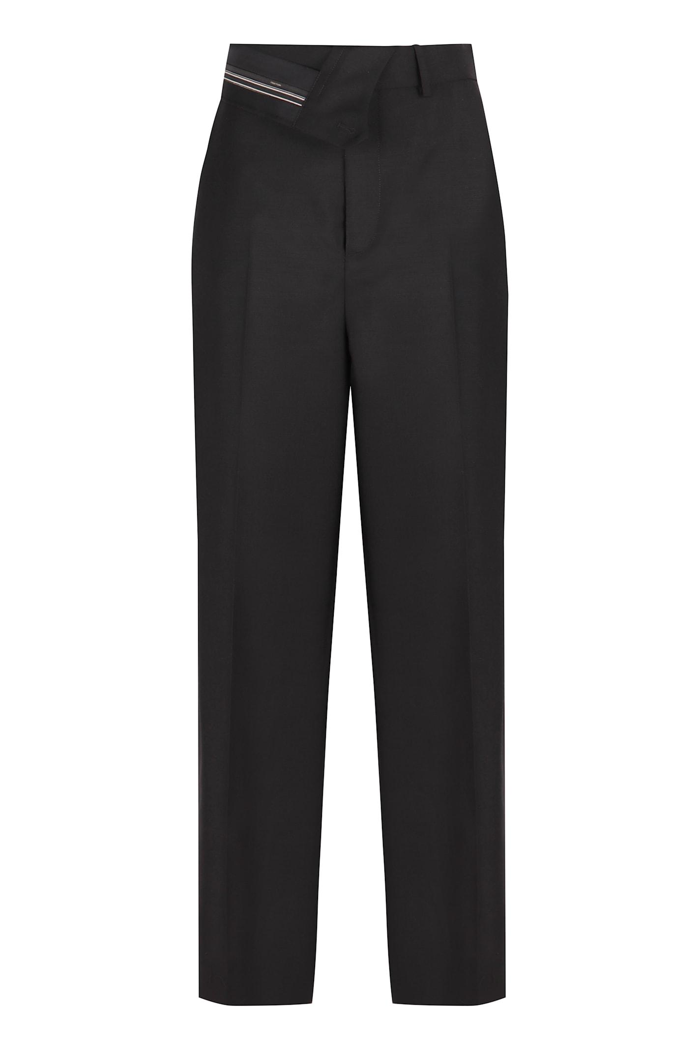 fendi wool carrot-fit trousers