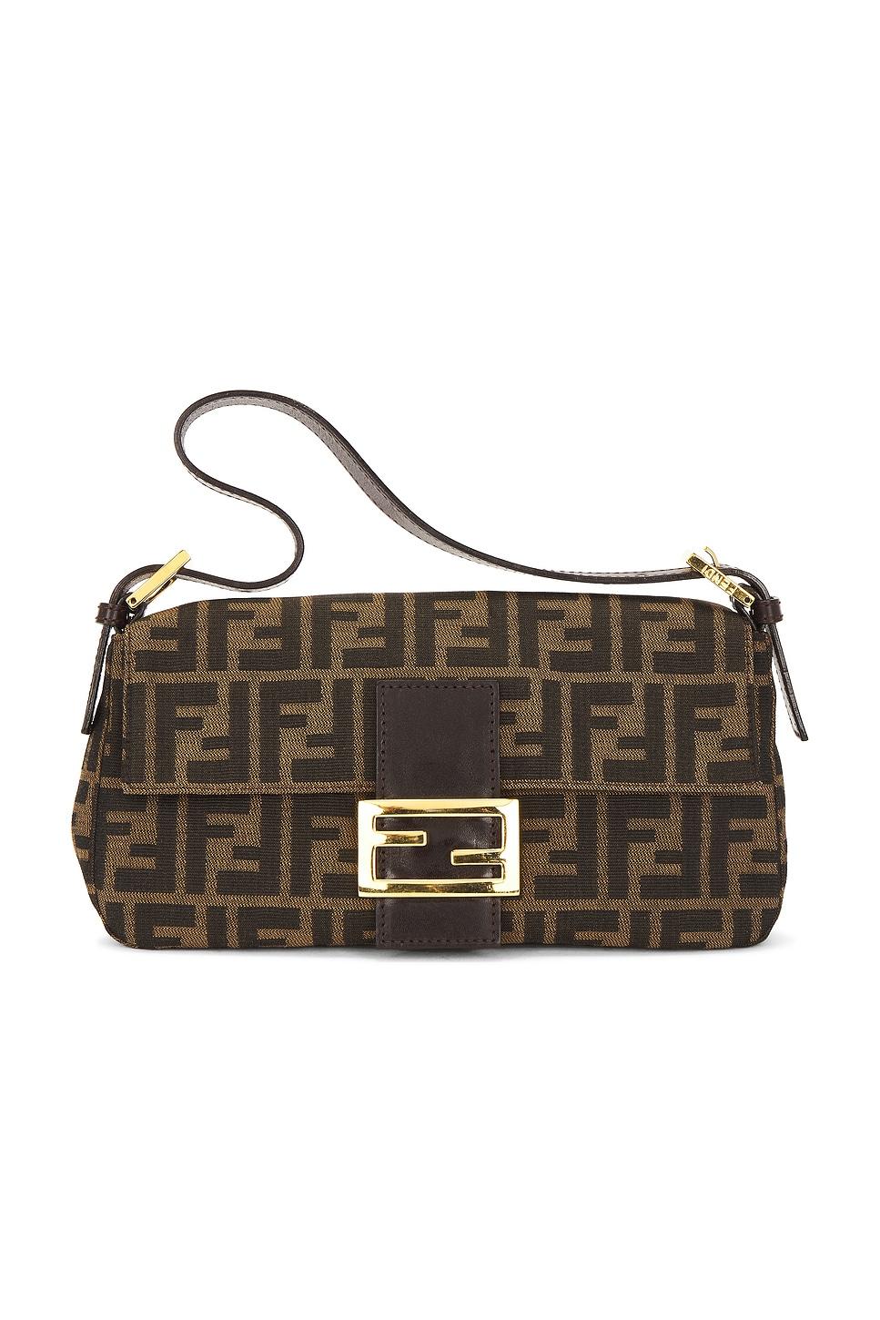 fendi zucca baguette shoulder bag