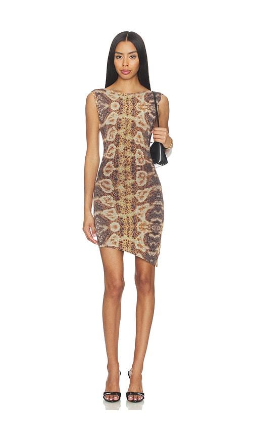 feners caracola dress in brown.