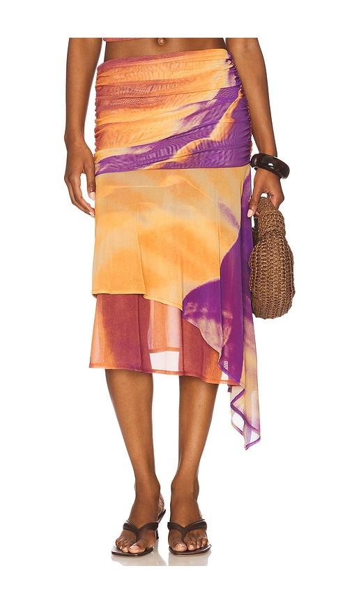 feners festa skirt in rust,purple.