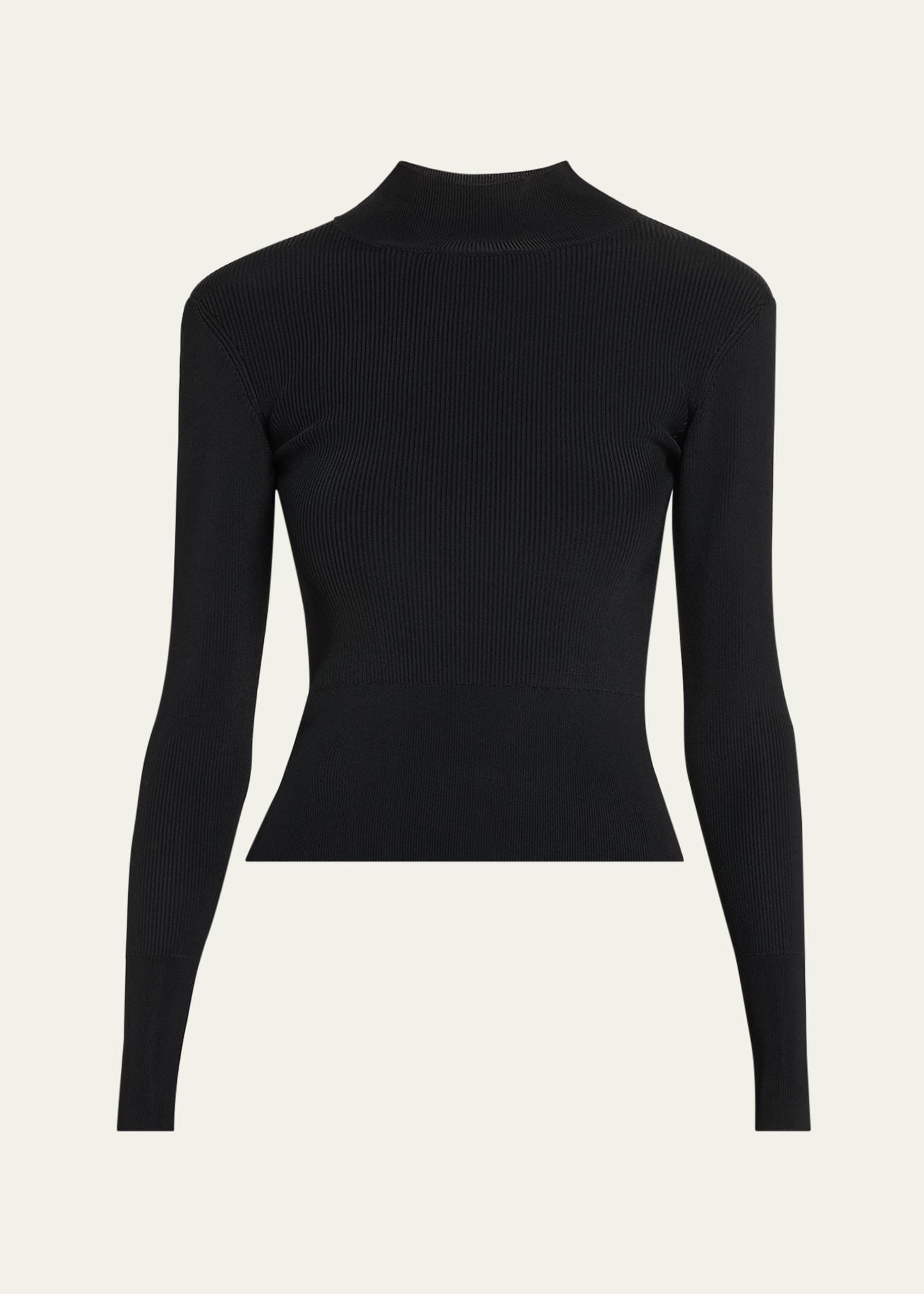 fenya ribbed mock-neck top