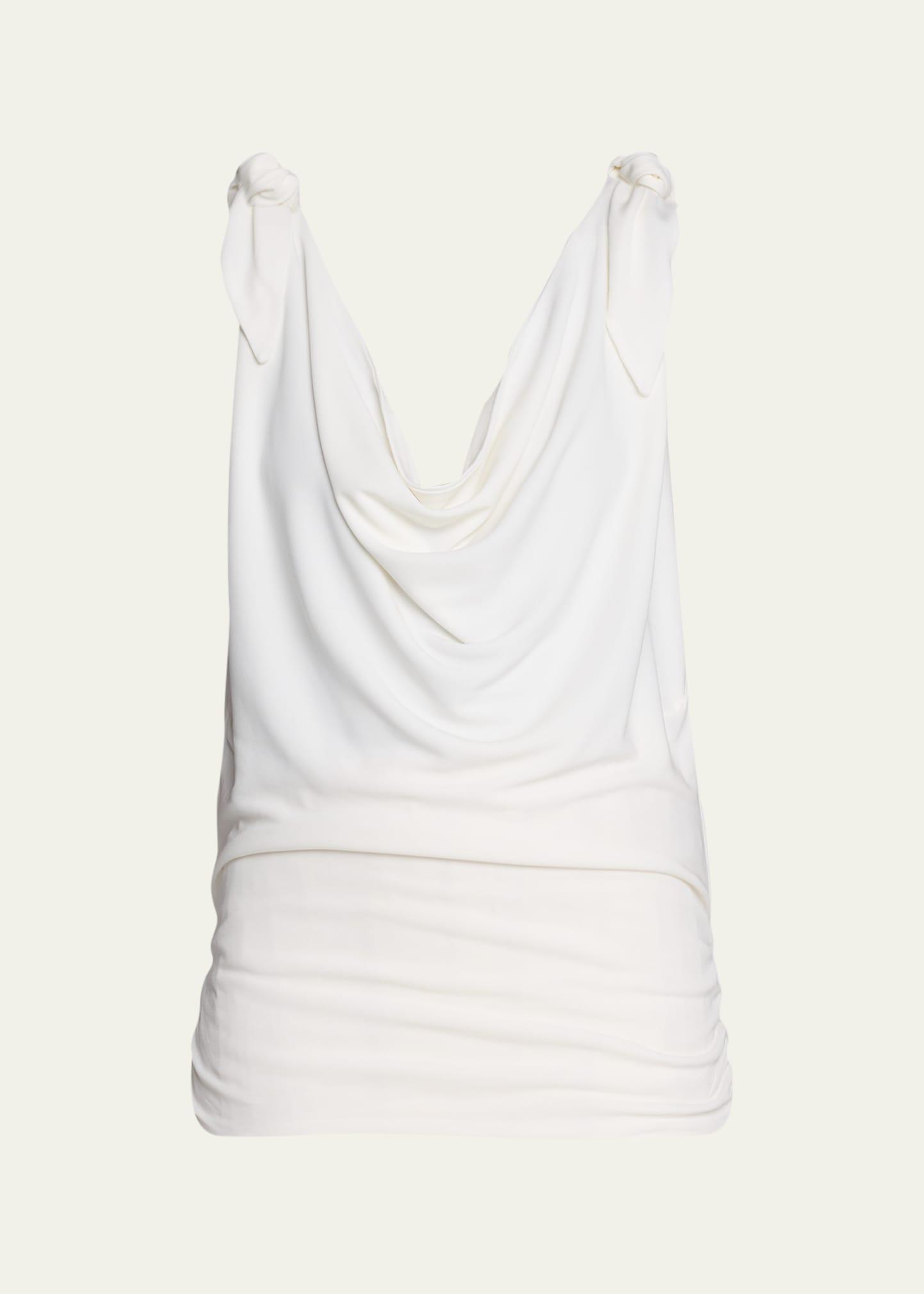 fern cowl neck top with knot details