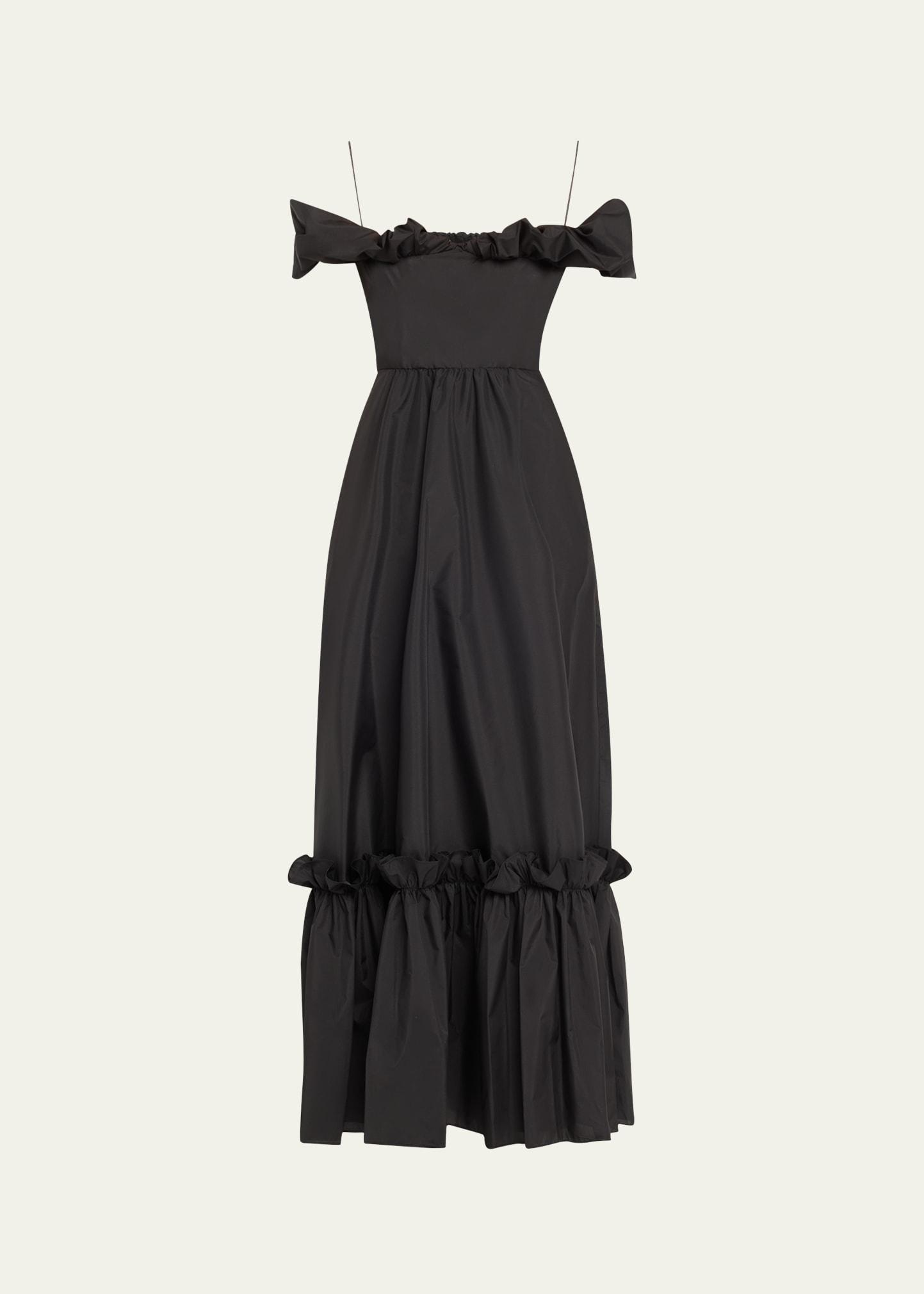 ferra off-shoulder taffeta maxi dress