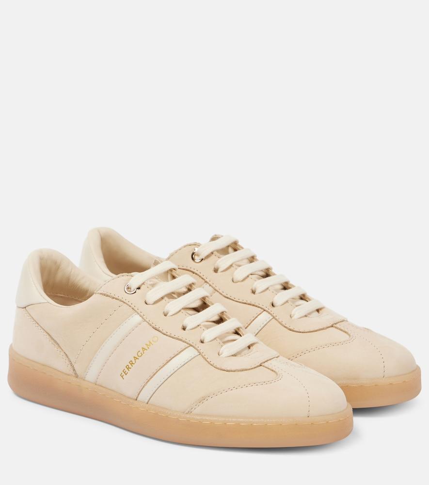 ferragamo achille 1 leather sneakers