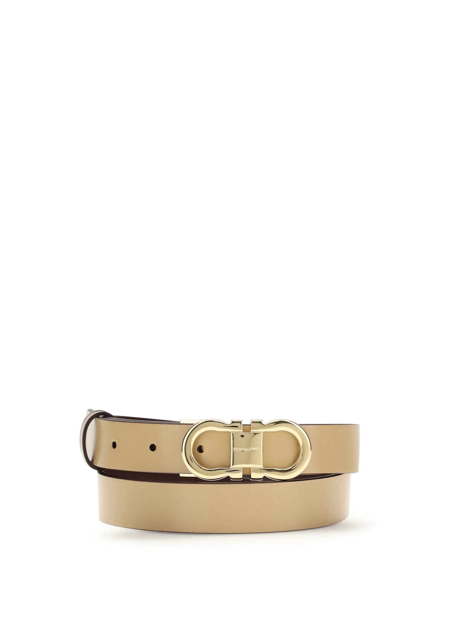 ferragamo adjustable and reversible gancini leather belt