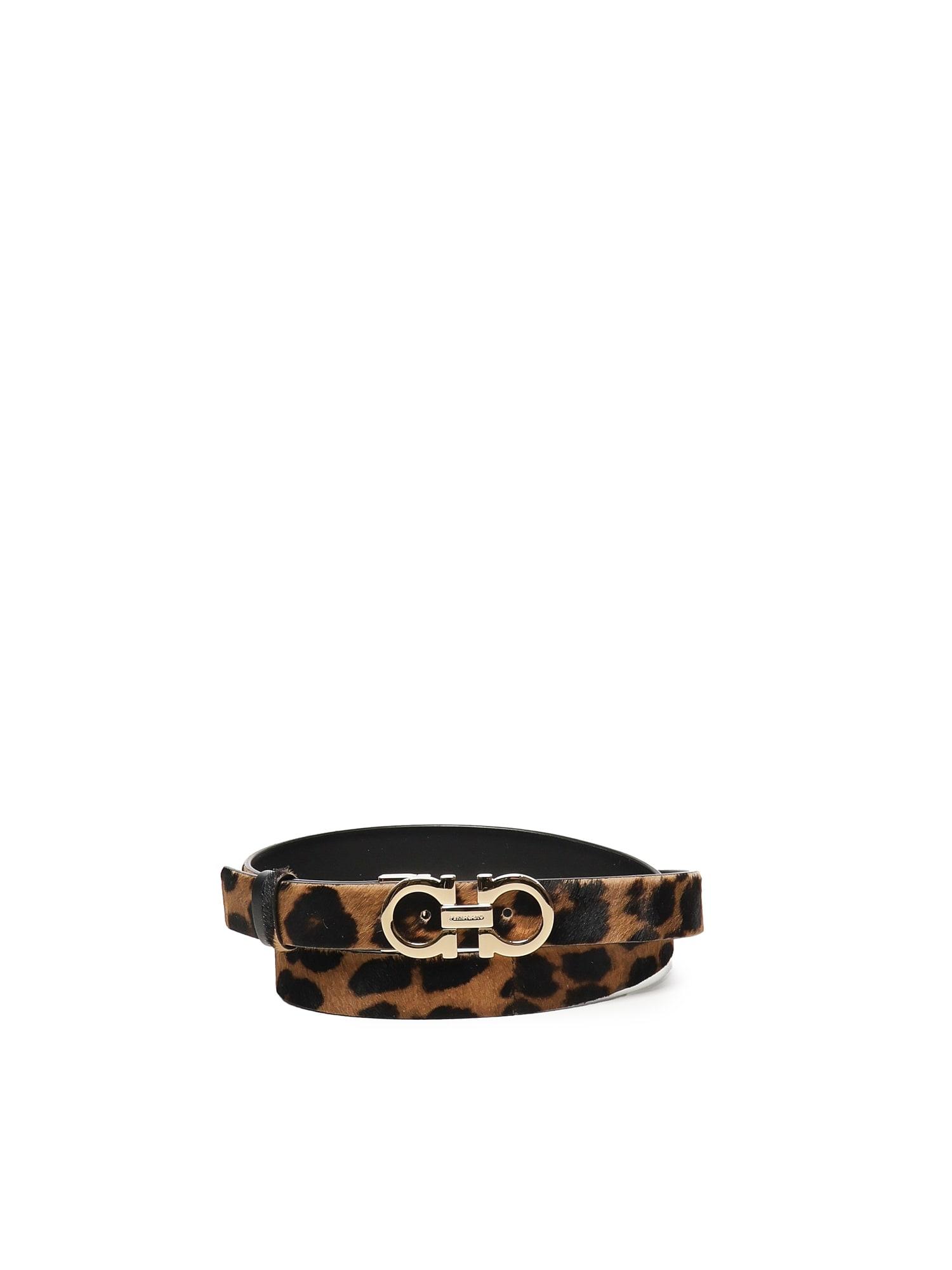 ferragamo animal print gancini belt