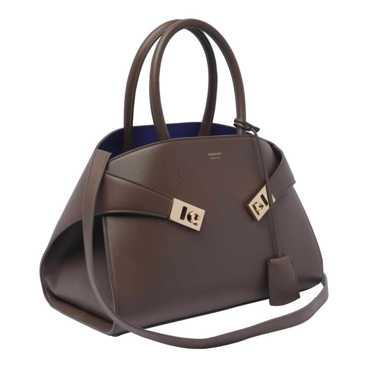 ferragamo bags beige calf leather - women