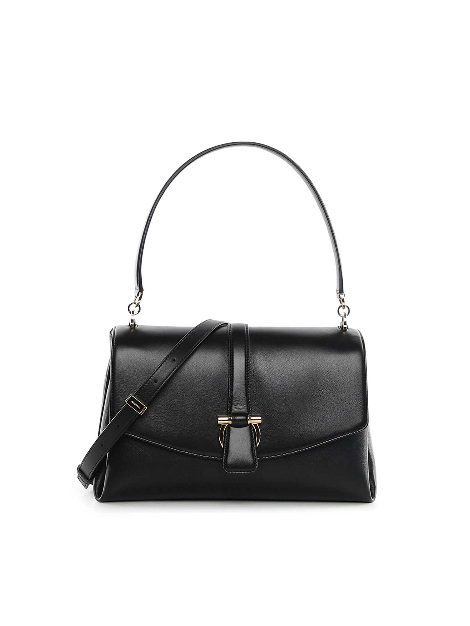 ferragamo bags black calfskin - women