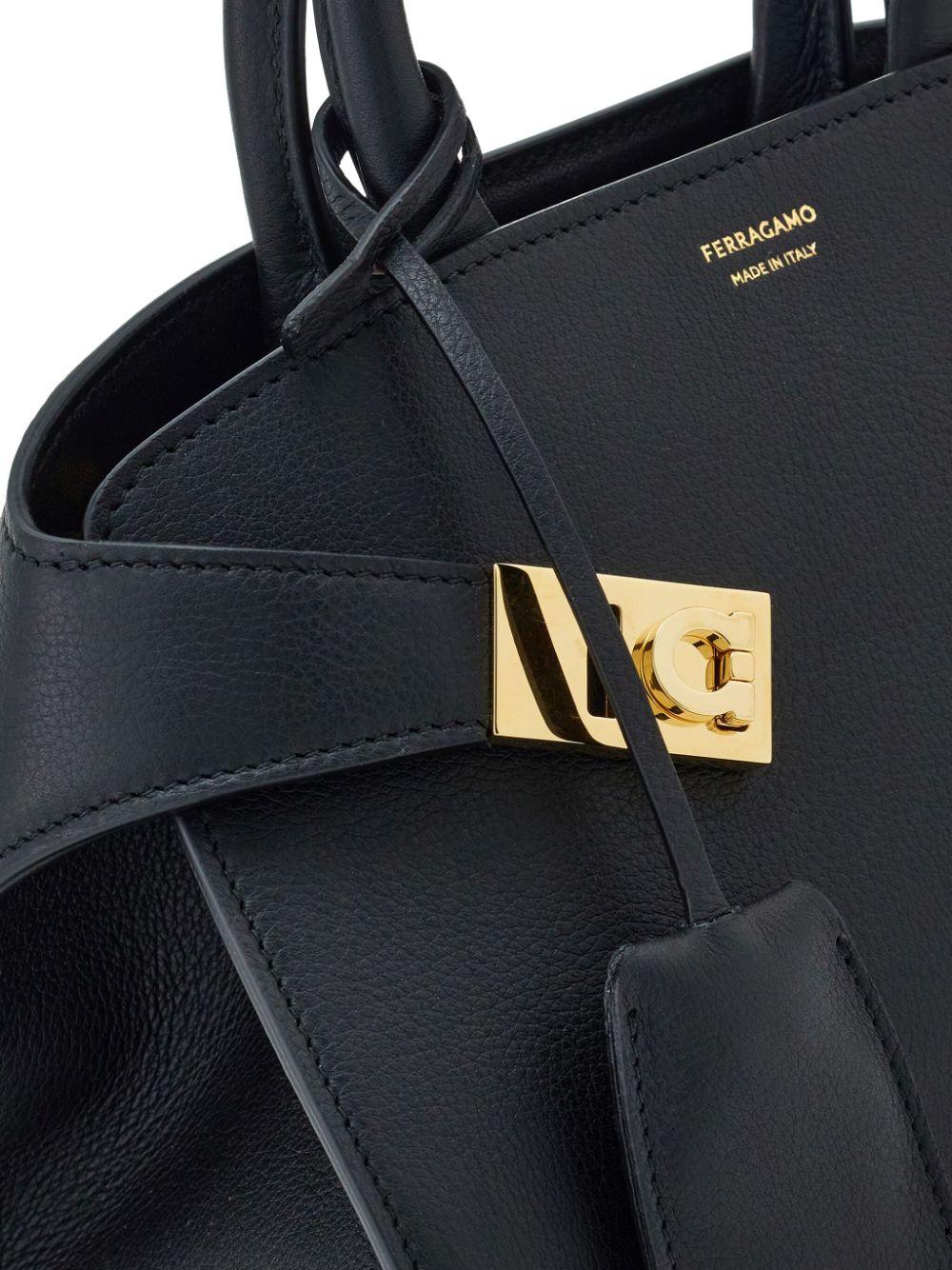 ferragamo bags black calfskin - women