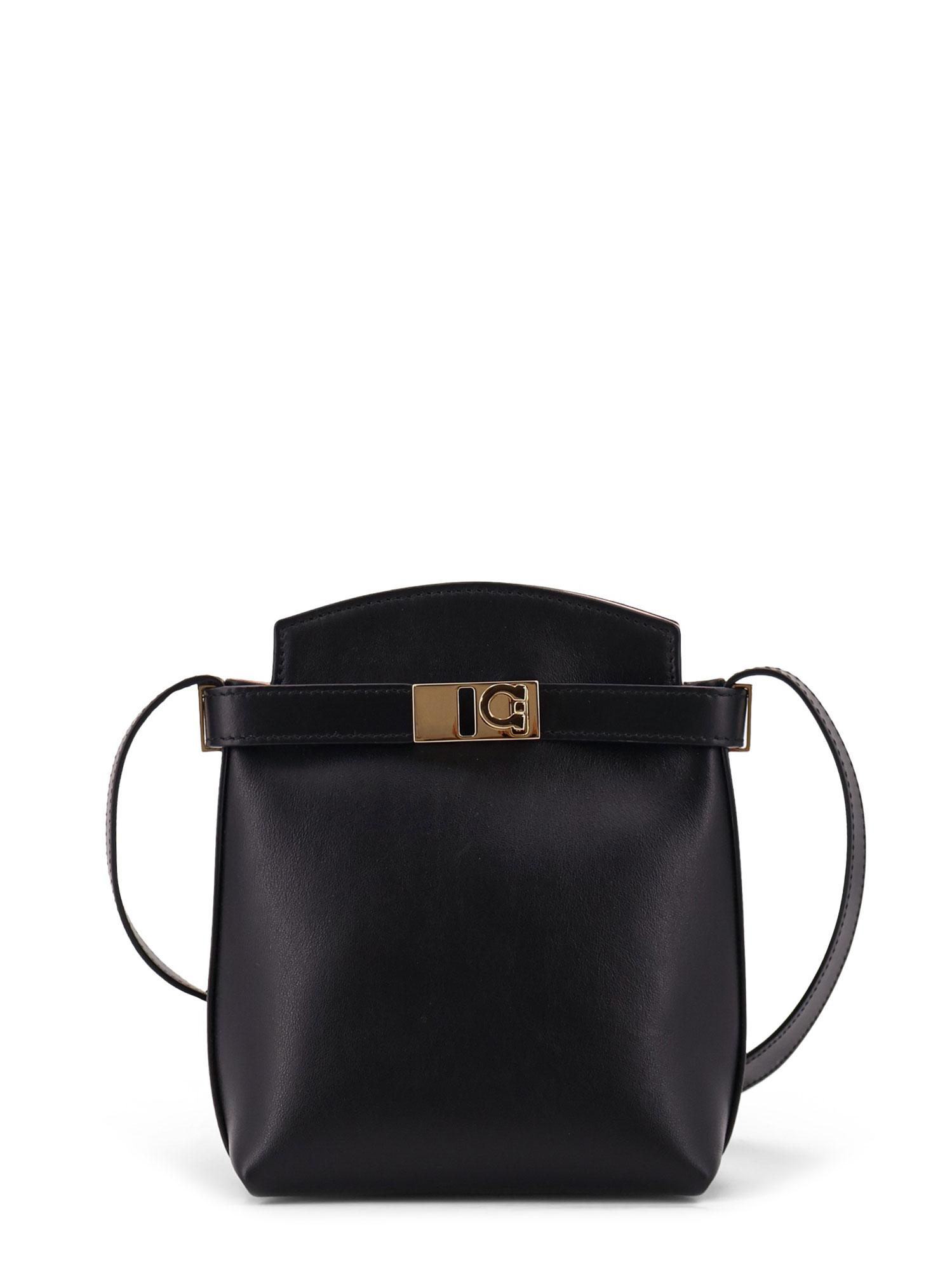 ferragamo bags black pelle - women