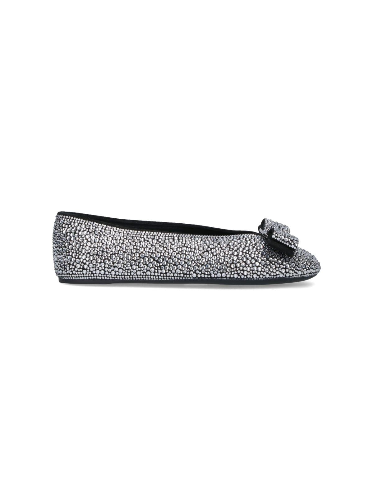 ferragamo ballet flats with rhinestones