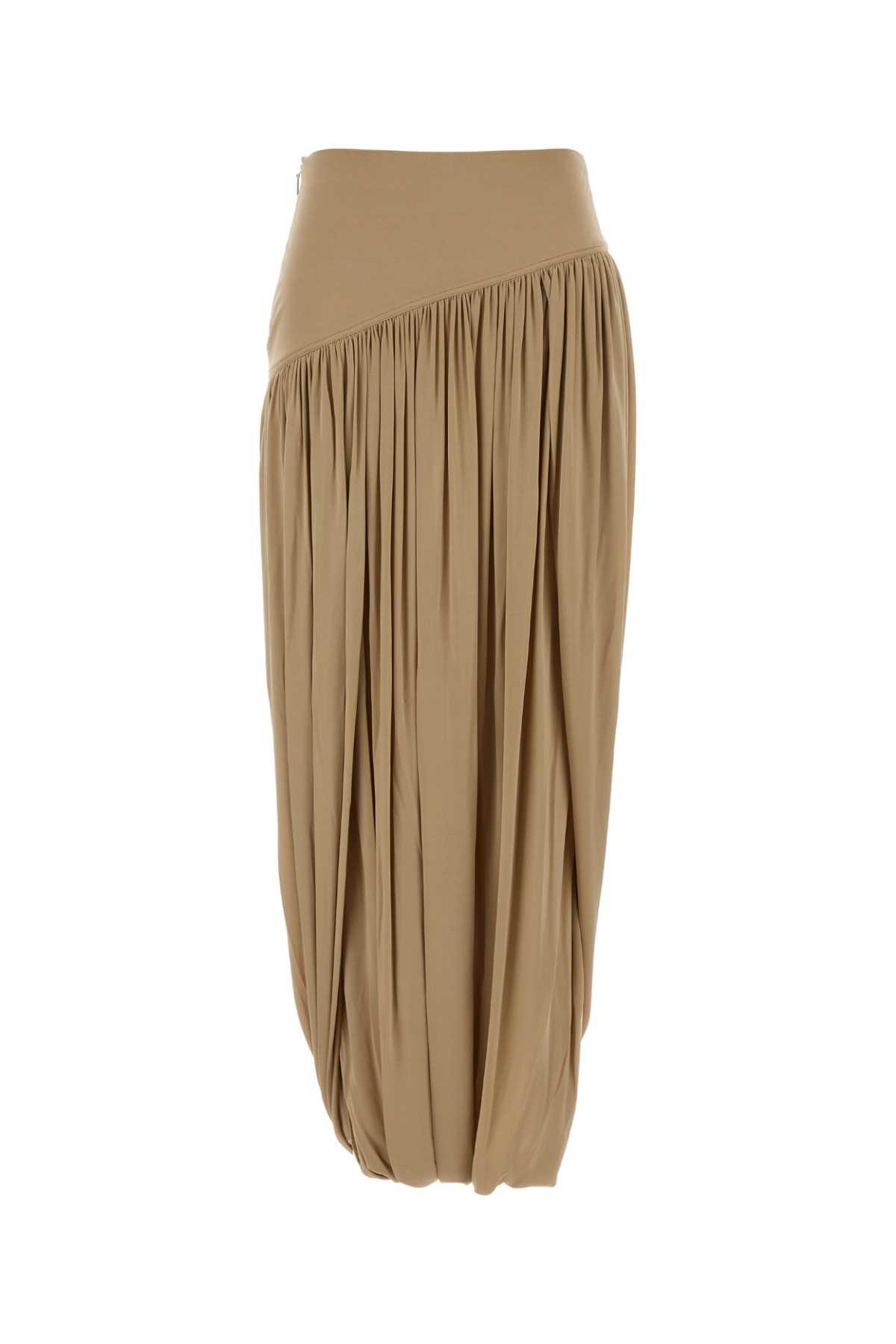 ferragamo beige jersey skirt