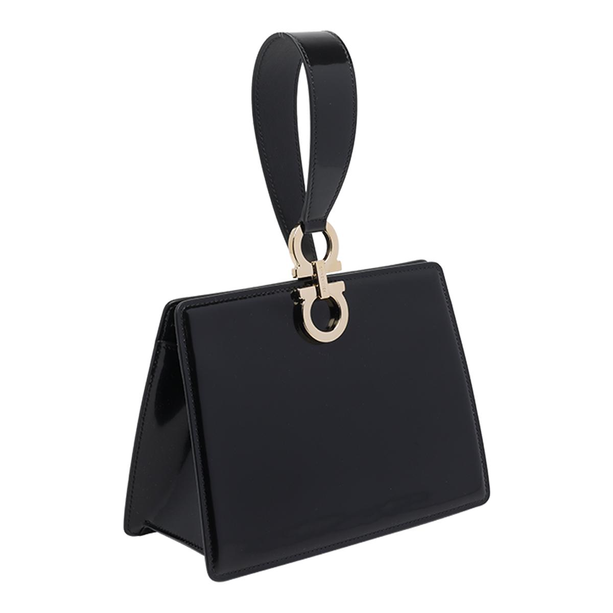 ferragamo black calf leather - women