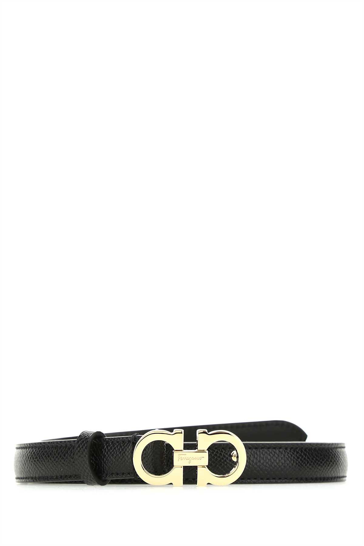 ferragamo black leather gancini belt