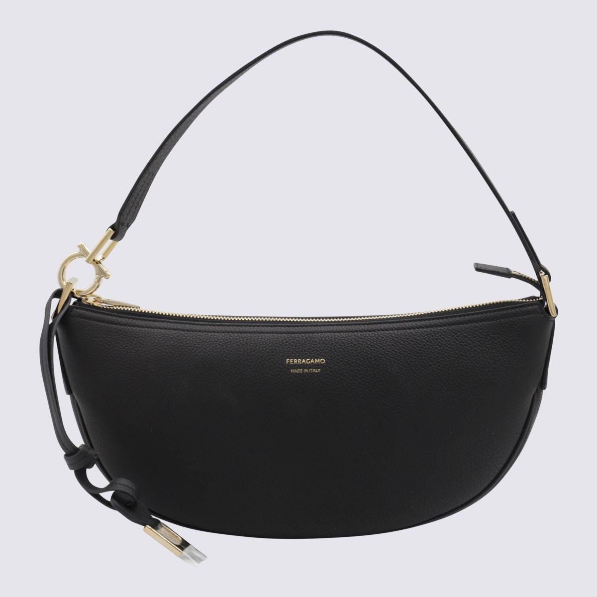 ferragamo black leather hobo xs crossbody bag