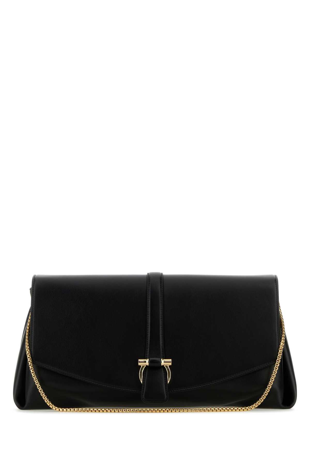 ferragamo black leather large crossbody bag
