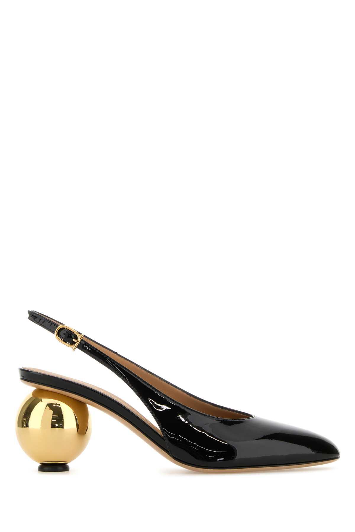 ferragamo black leather tessie 70 pumps