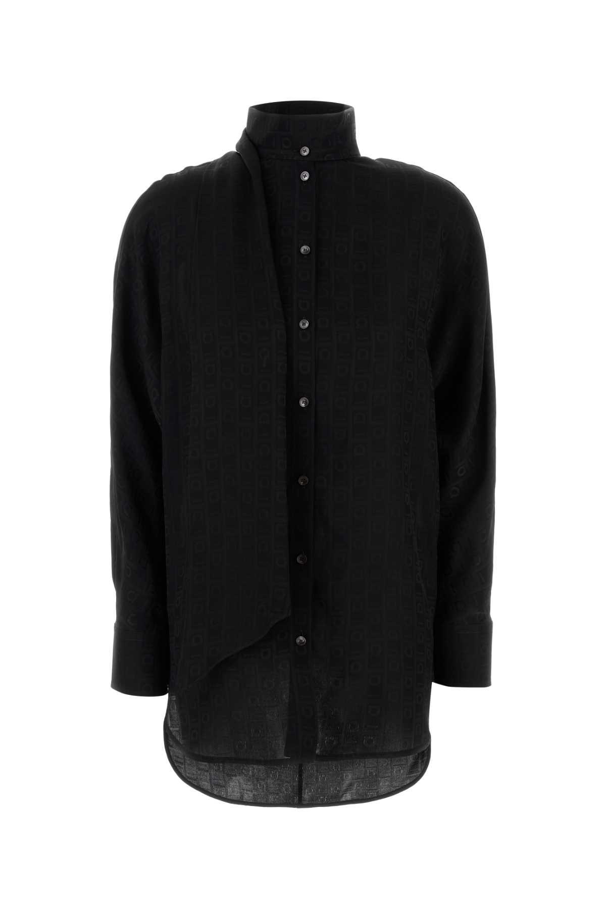 ferragamo black silk shirt