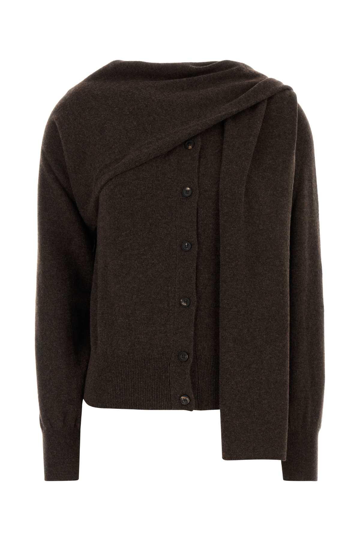 ferragamo brown cashmere cardigan