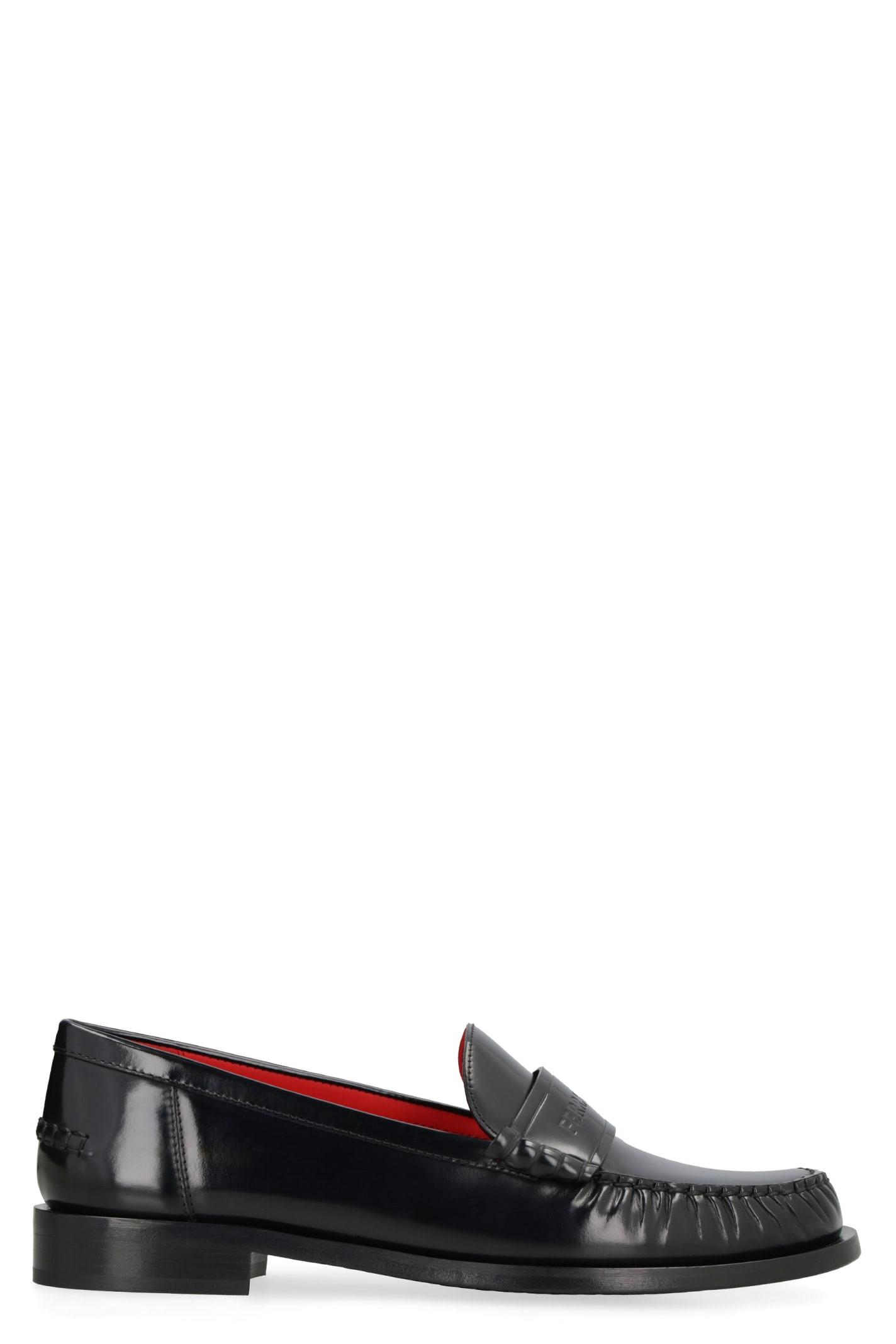 ferragamo brushed leather loafers