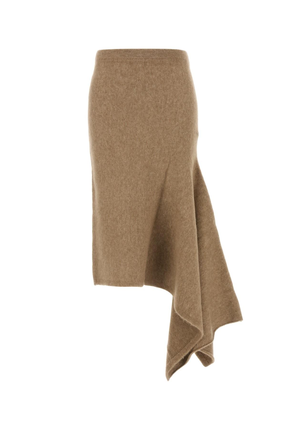 ferragamo camel stretch alpaca blend skirt
