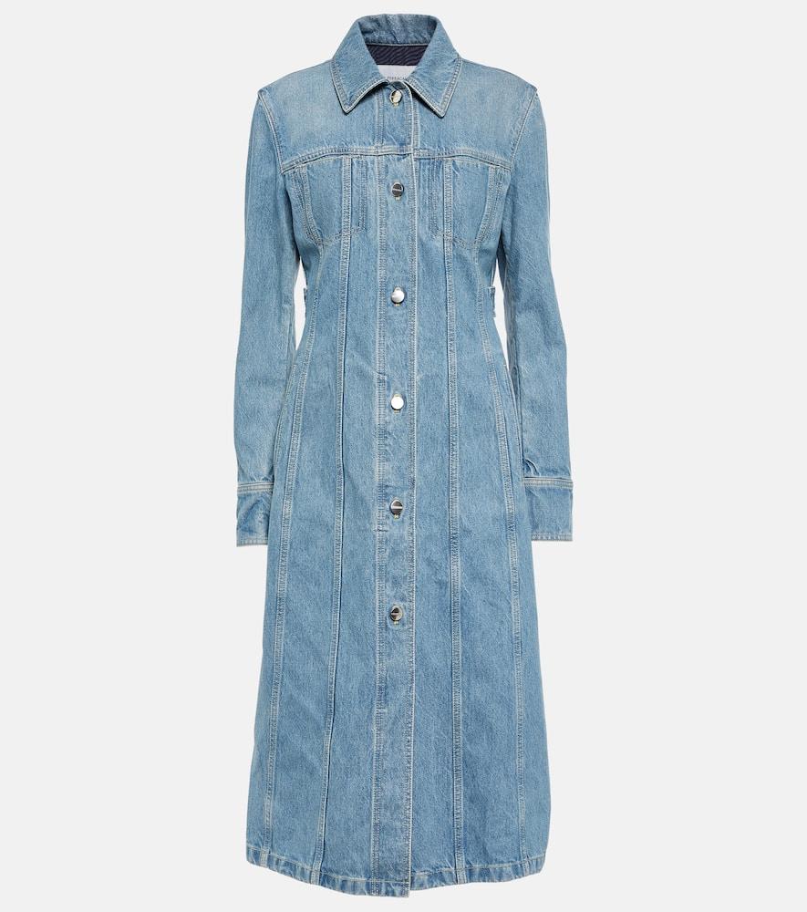 ferragamo cotton denim shirt dress