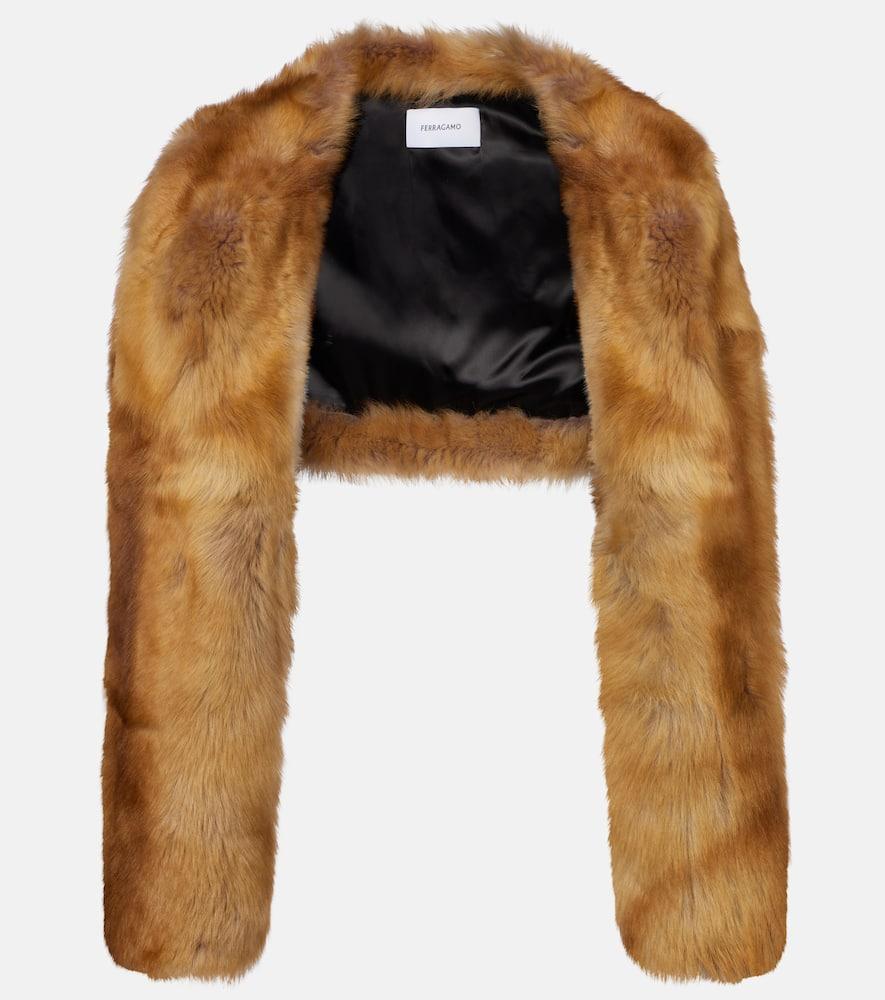 ferragamo cropped shearling jacket