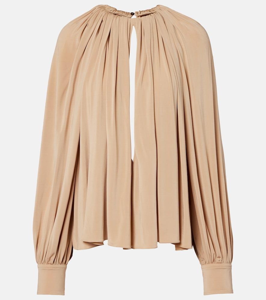 ferragamo cutout draped blouse