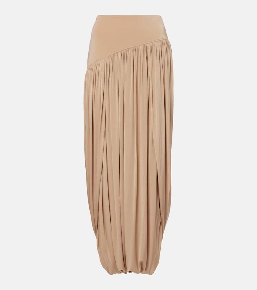 ferragamo draped jersey maxi skirt