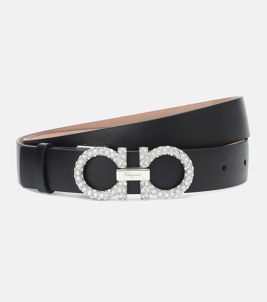 ferragamo gancini embellished leather belt