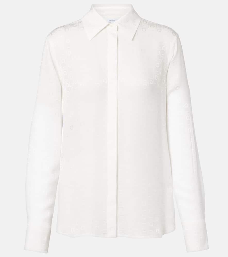 ferragamo gancini silk crêpe shirt