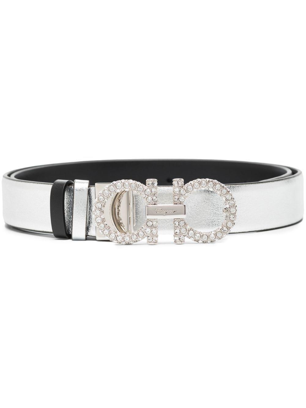 ferragamo gancini strass leather belt