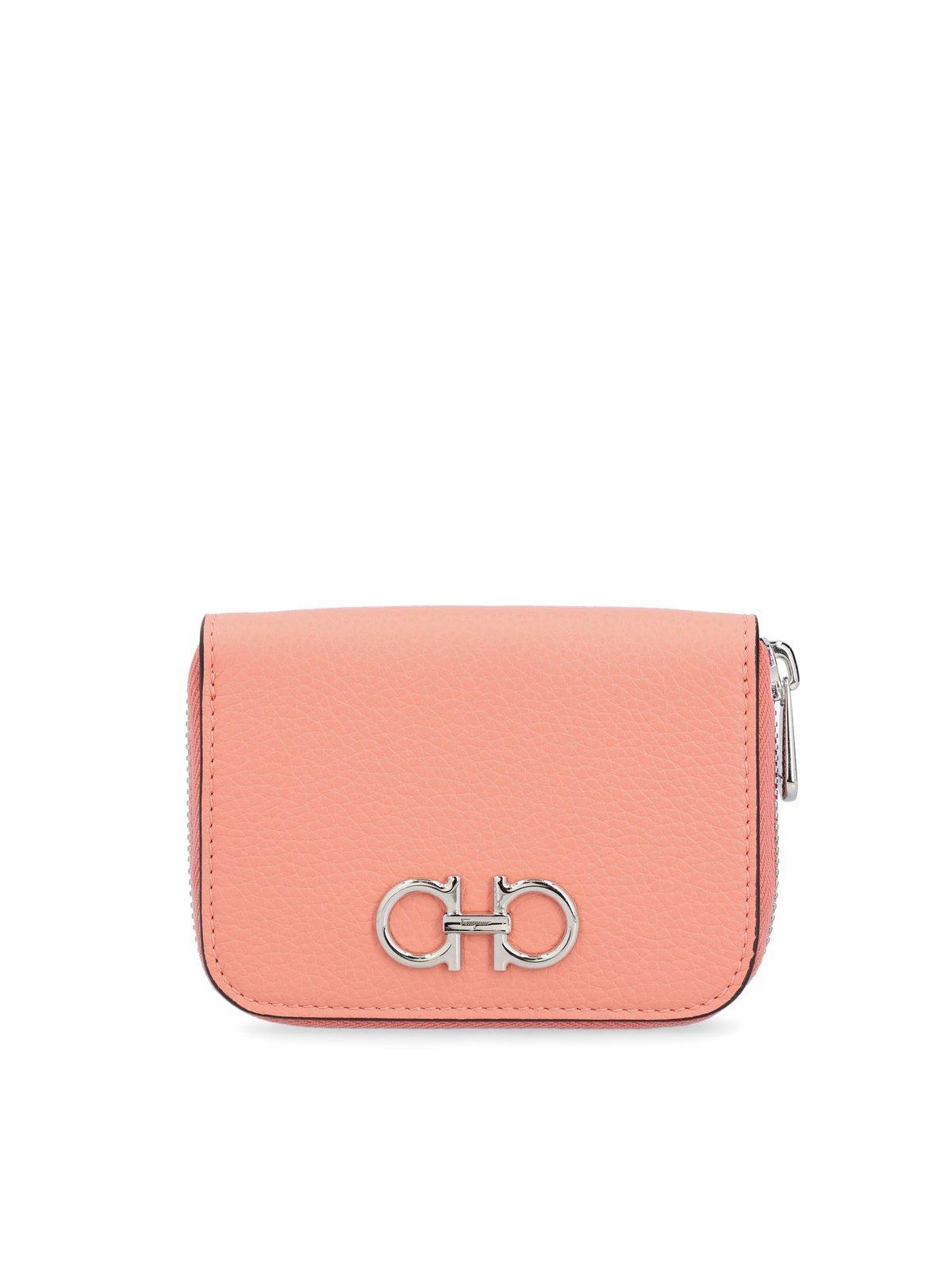 ferragamo gancini zipped card holder