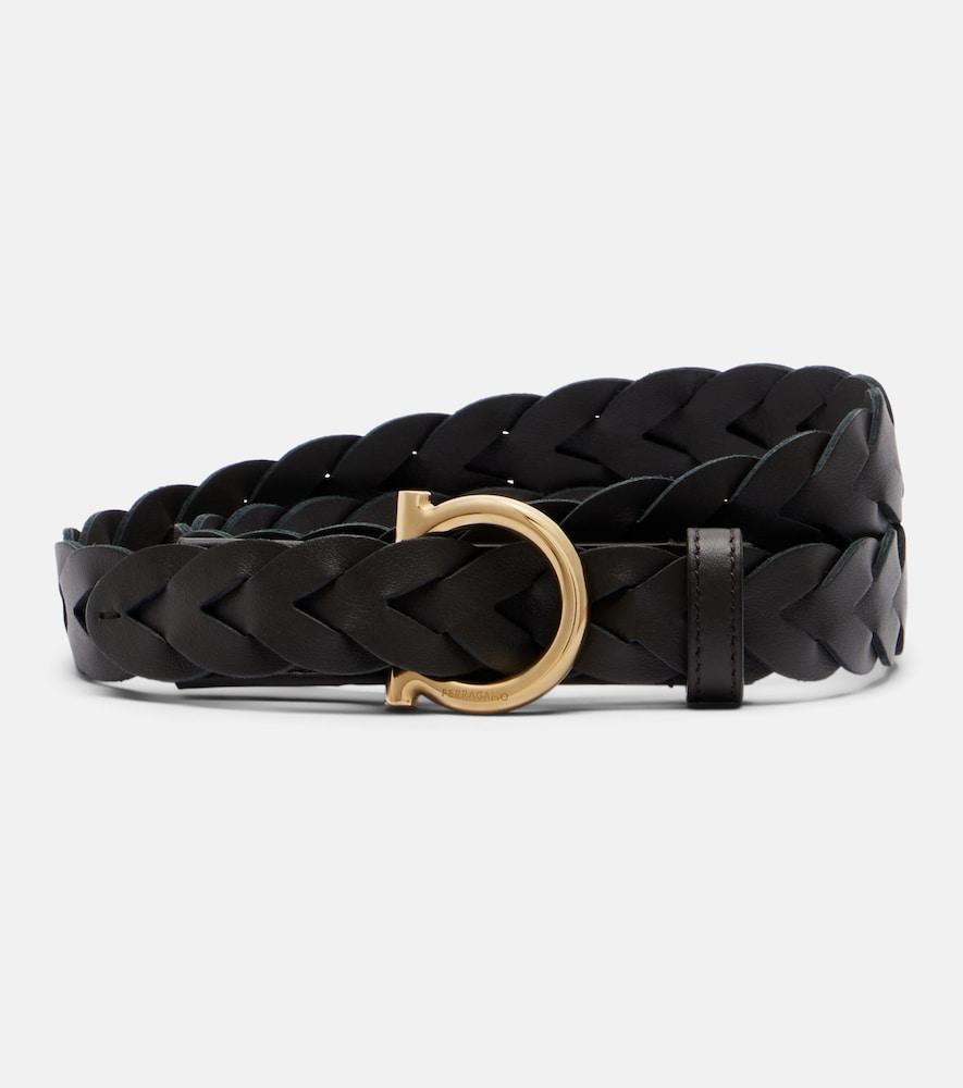 ferragamo gancio braided leather belt