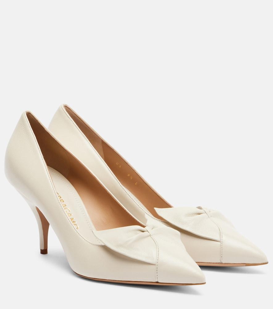 ferragamo gwen 70 leather pumps