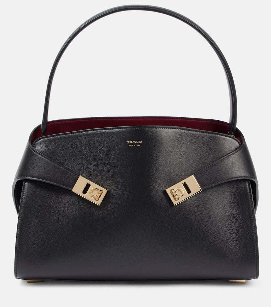 ferragamo hug soft medium leather shoulder bag