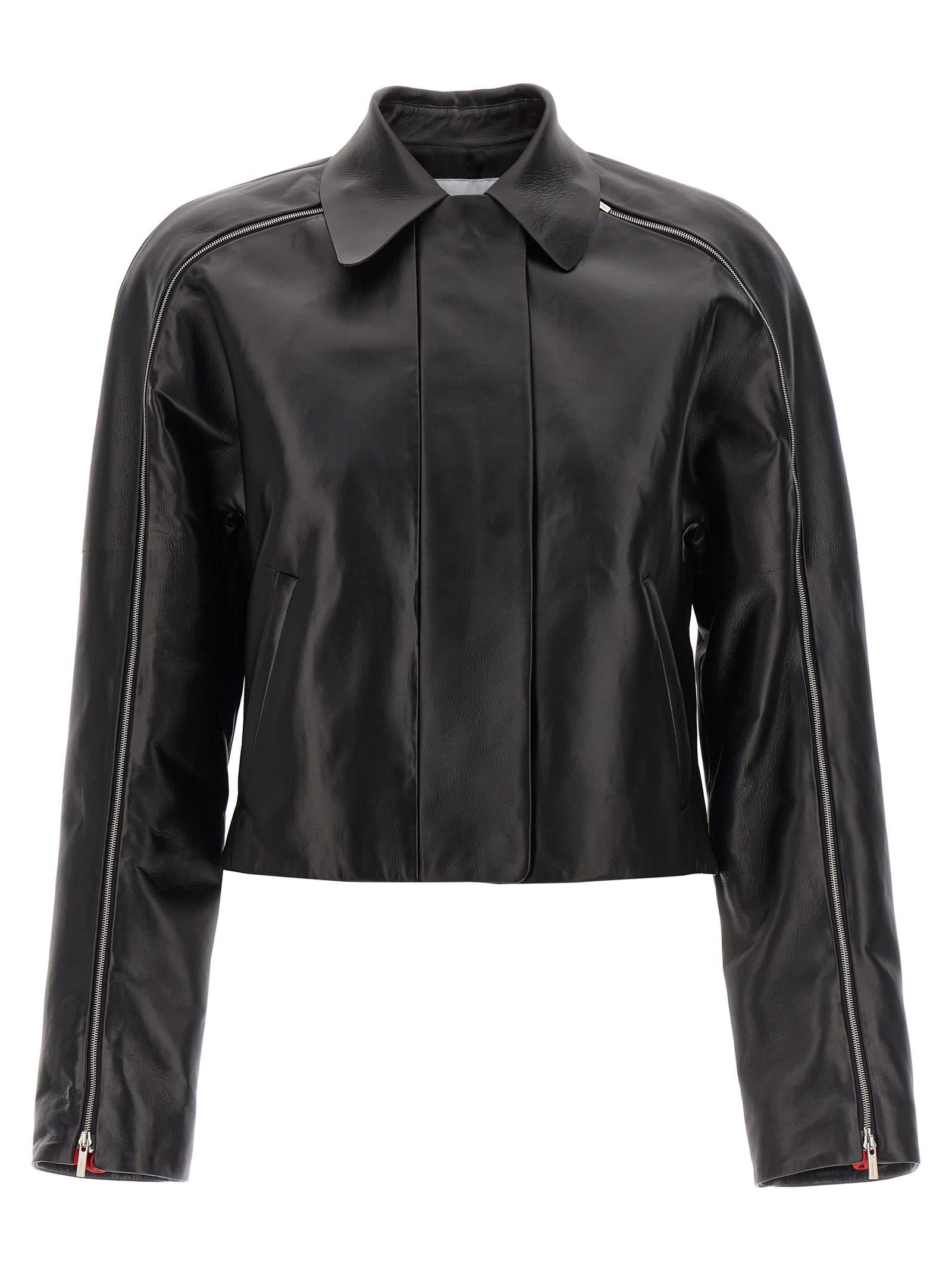 ferragamo leather blouson